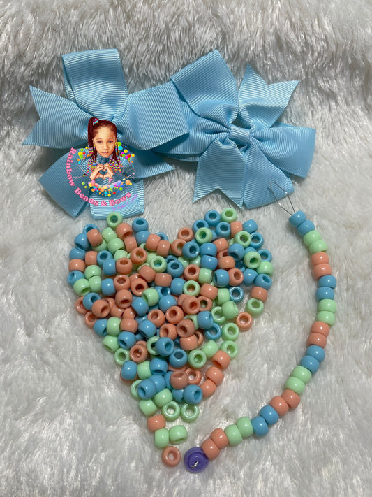 children beads and bows set pastels 1