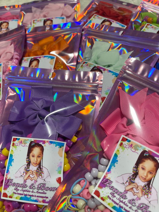 children beads and bows set pastels 2